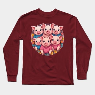 Cute Piglets Long Sleeve T-Shirt